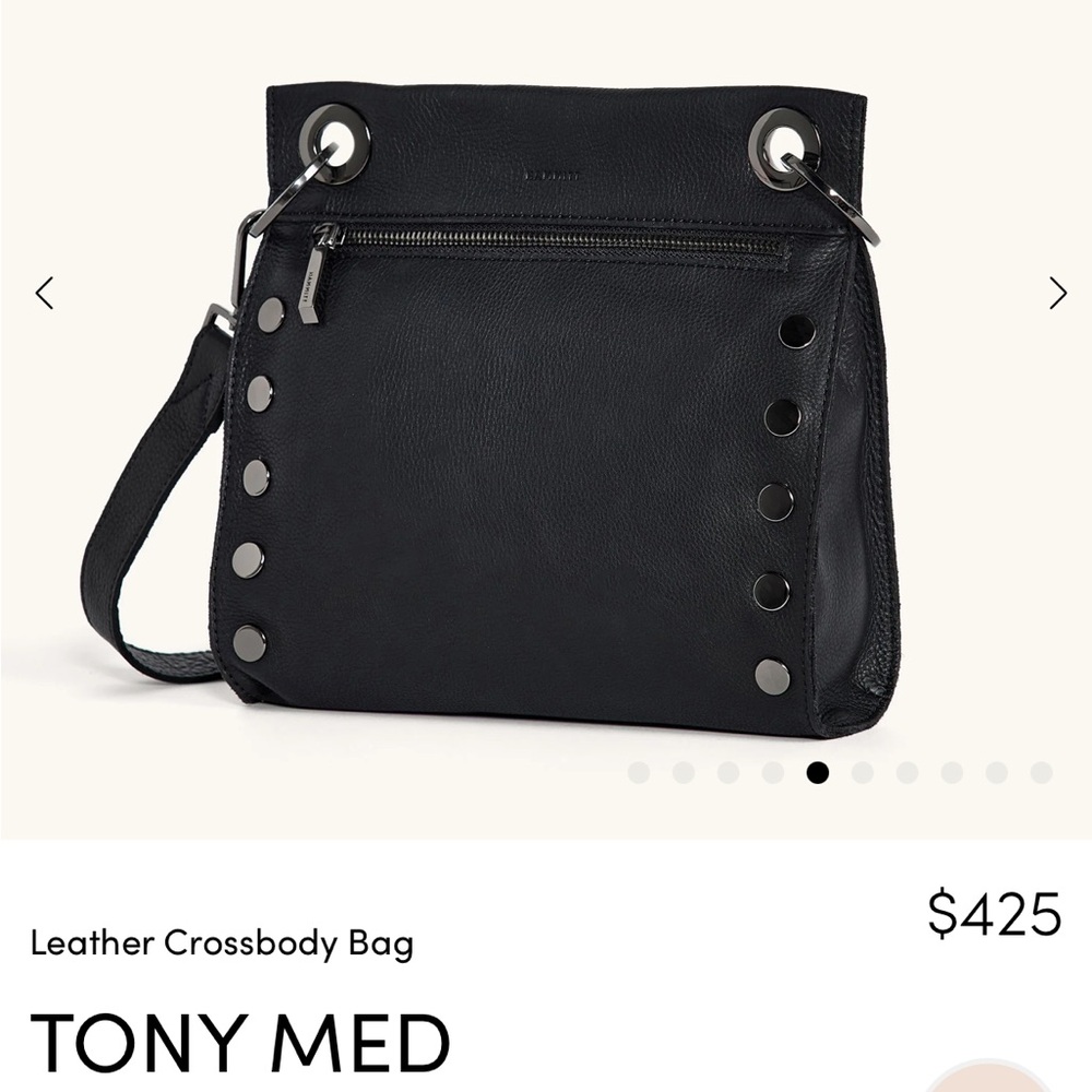 Hammitt Tony Med Leather Crossbody Bag Black/Gunmetal